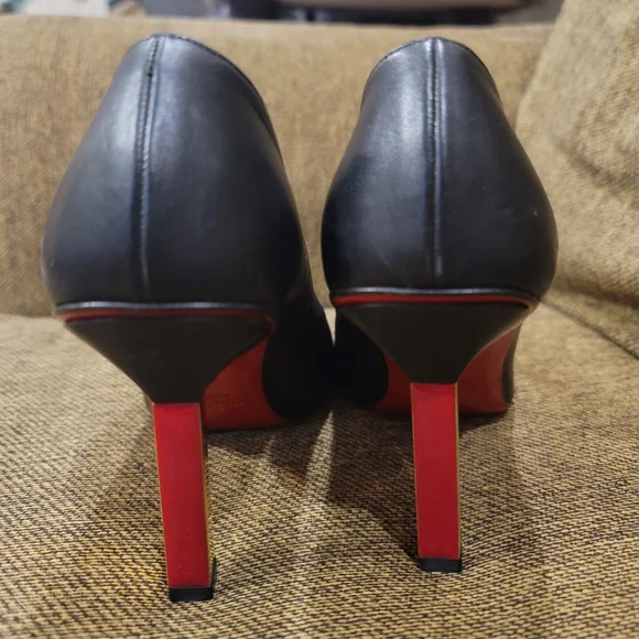 Escada Black and Red Square Toed Heels size 6B - Picture 7 of 9